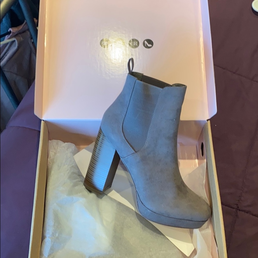 Charlotte Russe Grey platform ankle boots
